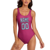 Custom Pink Light Blue Swimsuit