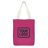 Custom Pink Light Blue Canvas Tote Bag