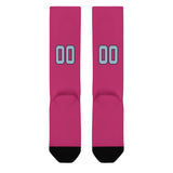 Custom Pink Light Blue Knee-High Sock