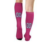 Custom Pink Light Blue Knee-High Sock