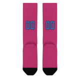Custom Pink Sky Blue Knee-High Sock