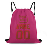 Custom Pink Coral Red Drawstring Bag