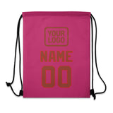 Custom Pink Coral Red Drawstring Bag