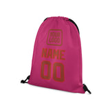 Custom Pink Coral Red Drawstring Bag