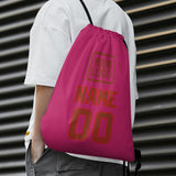 Custom Pink Coral Red Drawstring Bag