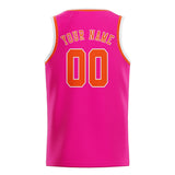 Custom Pink & Orange Red Colors Design Sports Basketball Jersey