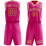 Custom Pink Orange Red Basketball Set