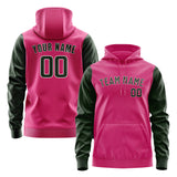 Custom Pink Dark Green Hoodie