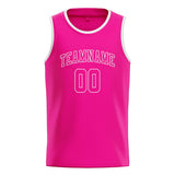 Custom Pink & Pink Colors Design Sports Basketball Jersey