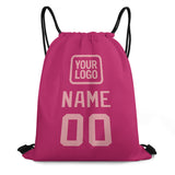 Custom Pink Light Pink Drawstring Bag