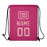 Custom Pink Light Pink Drawstring Bag