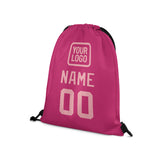 Custom Pink Light Pink Drawstring Bag