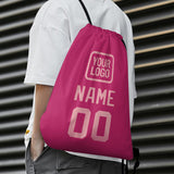 Custom Pink Light Pink Drawstring Bag