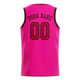 Custom Pink & Red Colors Design Sports Basketball Jersey