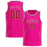 Custom Pink & Red Colors Design Sports Basketball Jersey