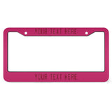 Custom Pink Crimson Red License Plate Frame