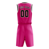 Custom Pink Crimson Red Basketball Set