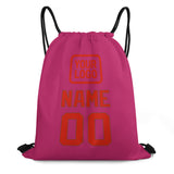 Custom Pink Orange Red Drawstring Bag