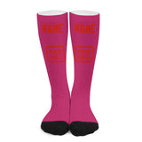 Custom Pink Orange Red Knee-High Sock