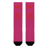Custom Pink Orange Red Knee-High Sock