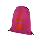Custom Pink Orange Red Drawstring Bag