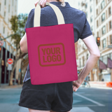 Custom Pink Orange Red Canvas Tote Bag