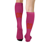 Custom Pink Orange Red Knee-High Sock