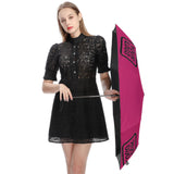 Custom Pink Black Automatic Umbrella