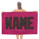 Custom Pink Brown Beach Towel