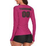 Custom Pink Brown Women's Long-Sleeve Shirt