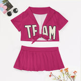 Custom Pink Cream Cheerleading Uniform Set