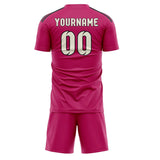 Custom Pink Cream Soccer Jersey