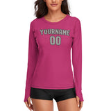 Custom Pink Gray Women's Long-Sleeve Shirt