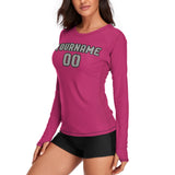 Custom Pink Gray Women's Long-Sleeve Shirt