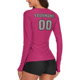 Custom Pink Gray Women's Long-Sleeve Shirt