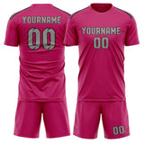 Custom Pink Gray Soccer Jersey