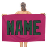 Custom Pink Green Beach Towel