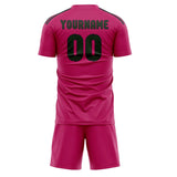 Custom Pink Dark Green Soccer Jersey
