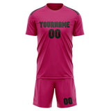 Custom Pink Dark Green Soccer Jersey