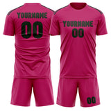 Custom Pink Dark Green Soccer Jersey