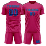 Custom Pink Sky Blue Soccer Jersey