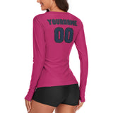 Custom Pink Blue Women's Long-Sleeve Shirt