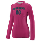 Custom Pink Blue Women's Long-Sleeve Shirt