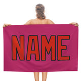 Custom Pink Orange Red Beach Towel