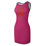 Custom Pink Orange Red Sleeveless Vest Dress