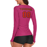 Custom Pink Orange Red Women's Long-Sleeve Shirt