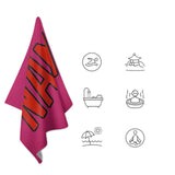 Custom Pink Orange Red Beach Towel