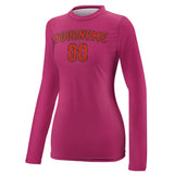 Custom Pink Orange Red Women's Long-Sleeve Shirt