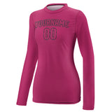 Custom Pink Pink Women's Long-Sleeve Shirt