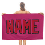 Custom Pink Red Beach Towel